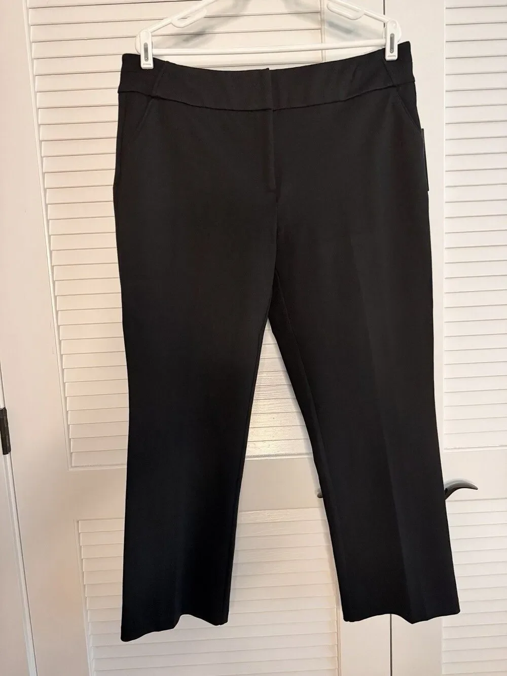 Investments Signature Ponte Straight Leg Pants Womens LP Black Pull On NWT